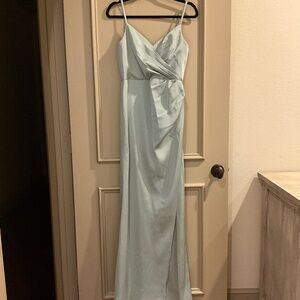 AZAZIE Maci Stretch Satin Dress Bridesmaid AGAVE Size A6 Sage Green